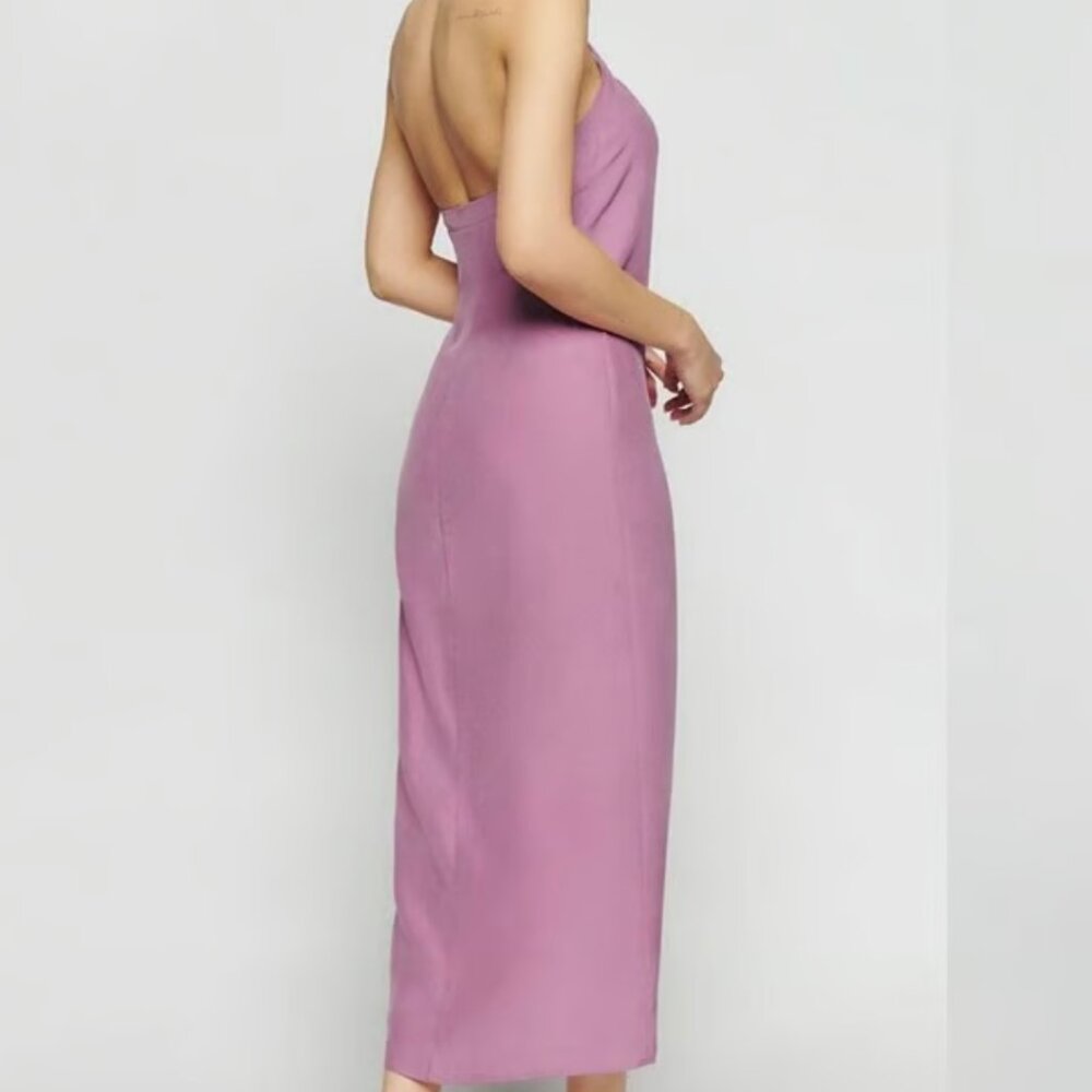 Reformation Dress Alli Silk Dress Sugar Plum Size 10 - Picture 3 of 7